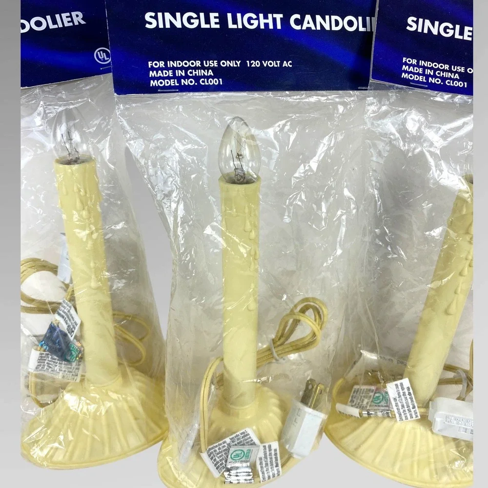 Electric Window Candles Set of 3 Retro Vintage Inspired Ivory Christmas Decor